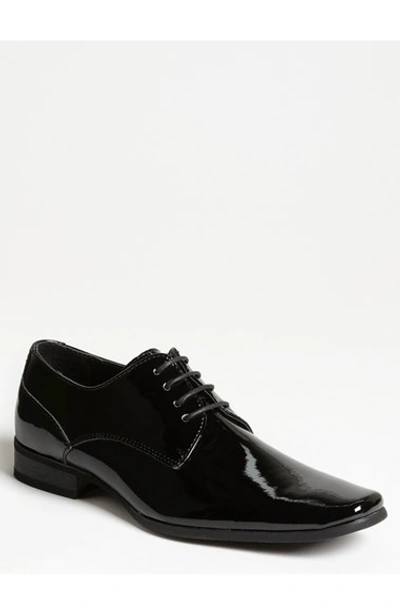 Calvin Klein Dillinger Plain Toe Patent Derby In Black