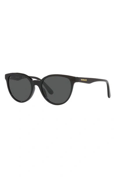 Shop Versace Kids' Phantos 46mm Small Round Sunglasses In Black / Dark Grey