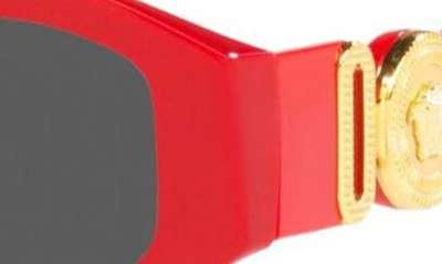 Shop Versace Kids' 48mm Small Rectangle Sunglasses In Red / Dark Grey