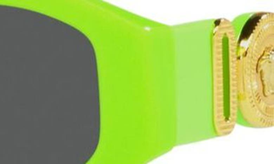 Shop Versace Kids' 48mm Small Rectangle Sunglasses In Fluorescent Green / Dark Grey