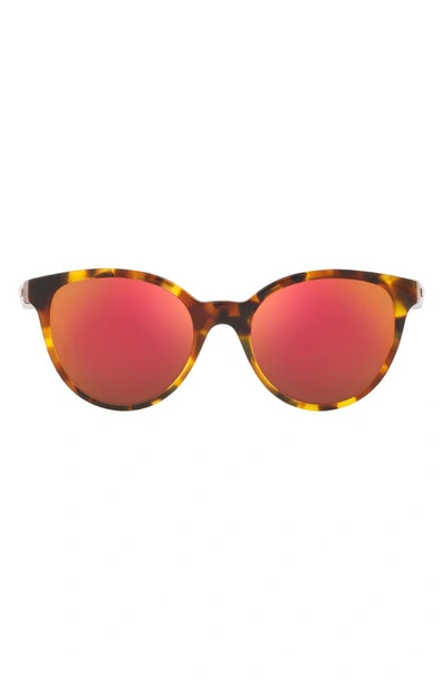 Shop Versace Kids' Phantos 46mm Small Round Sunglasses In Havana / Dark Violet Red