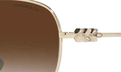 Shop Tiffany & Co . 59mm Aviator Sunglasses In Pale Gold