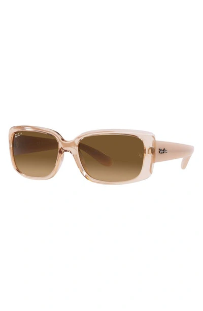 Ray Ban Ray-ban 58mm Gradient Rectangular Sunglasses In Transparent