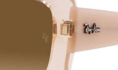 Ray Ban Ray-ban 58mm Gradient Rectangular Sunglasses In Transparent