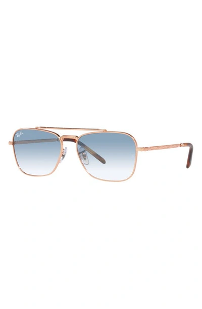 Shop Ray Ban New Caravan 58mm Gradient Square Sunglasses In Rose Gold