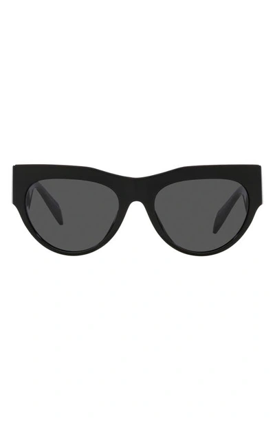 Shop Versace 56mm Cat Eye Sunglasses In Black