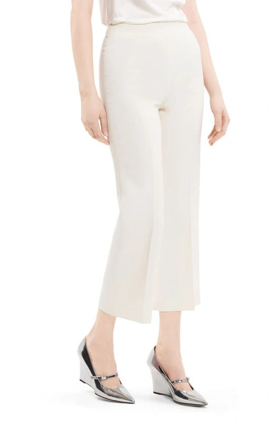 Shop Theory Kick Flare Crop Pants In Ivory