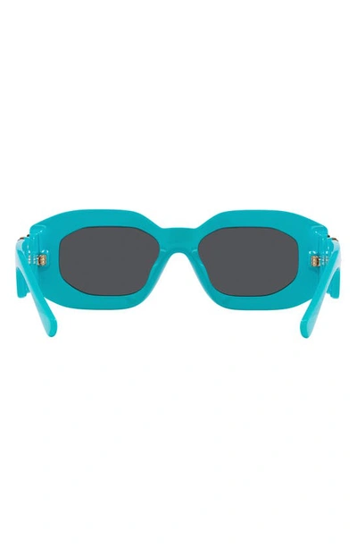 Shop Versace 53mm Rectangular Sunglasses In Azure