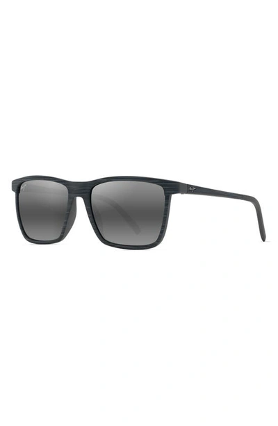 Maui Jim Men's One Way 55mm Square Sunglasses In Grey Stripe