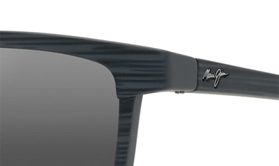 Maui Jim Men's One Way 55mm Square Sunglasses In Grey Stripe