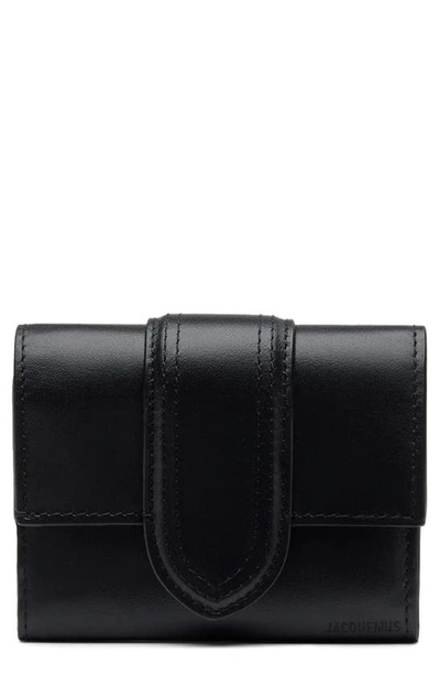 Jacquemus Le Compact Bambino Leather Wallet In Black