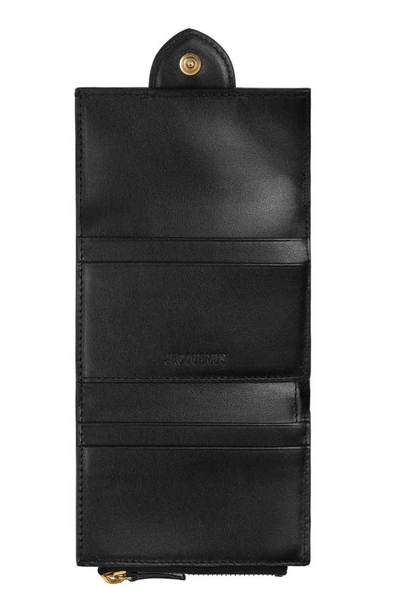 Jacquemus Le Compact Bambino Leather Wallet In Black