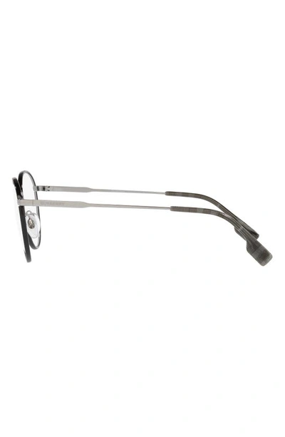 Shop Burberry Hugo 51mm Round Optical Glasses In Silver
