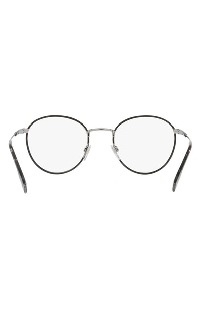 Shop Burberry Hugo 51mm Round Optical Glasses In Silver