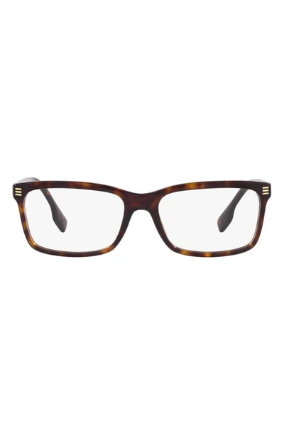 Burberry Foster 54mm Rectangular Optical Glasses In Dark Havana