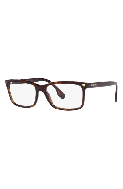 Burberry Foster 54mm Rectangular Optical Glasses In Dark Havana