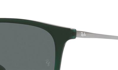 Ray Ban 54mm Polarized Square Sunglasses In Transparent Green