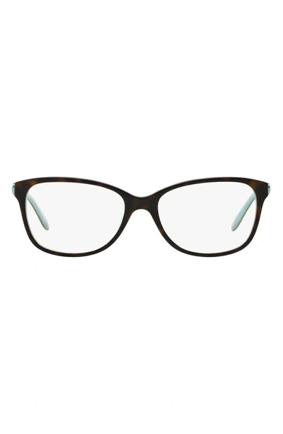 Tiffany & Co 52mm Square Optical Glasses In Turquoise