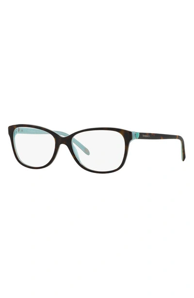 Tiffany & Co 52mm Square Optical Glasses In Turquoise