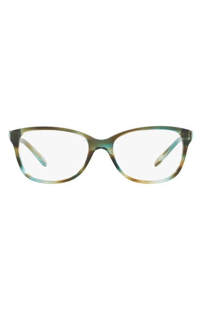 Shop Tiffany & Co 52mm Square Optical Glasses In Havana Blue