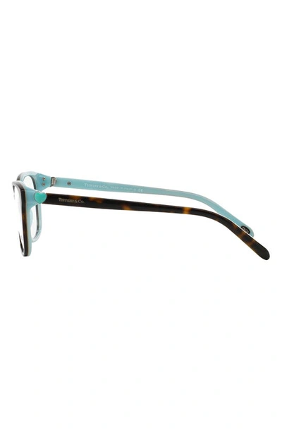 Tiffany & Co 52mm Square Optical Glasses In Turquoise