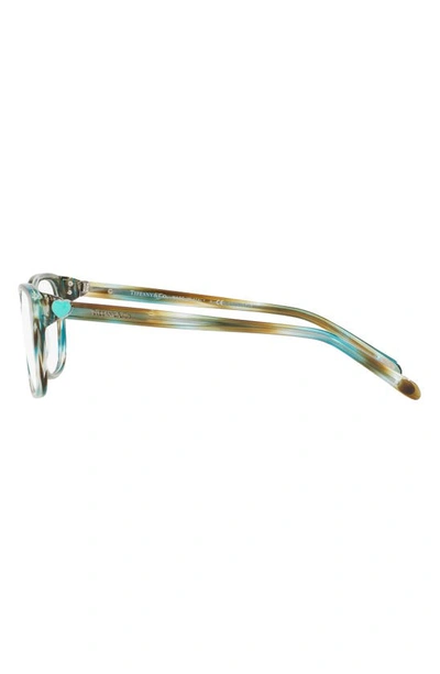 Tiffany & Co 52mm Square Optical Glasses In Havana Blue
