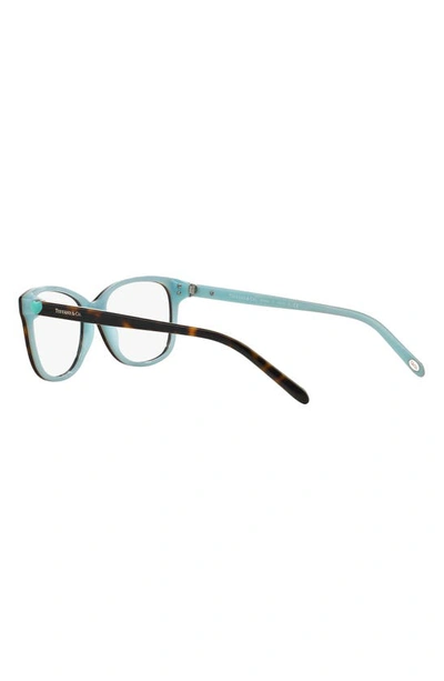 Tiffany & Co 52mm Square Optical Glasses In Turquoise