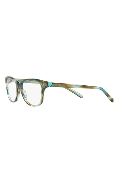 Tiffany & Co 52mm Square Optical Glasses In Havana Blue