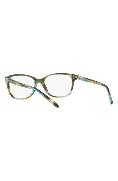 Tiffany & Co 52mm Square Optical Glasses In Havana Blue