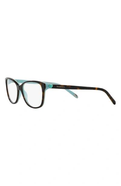Tiffany & Co 52mm Square Optical Glasses In Turquoise