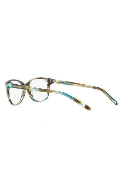 Tiffany & Co 52mm Square Optical Glasses In Havana Blue