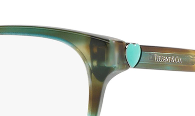 Tiffany & Co 52mm Square Optical Glasses In Havana Blue