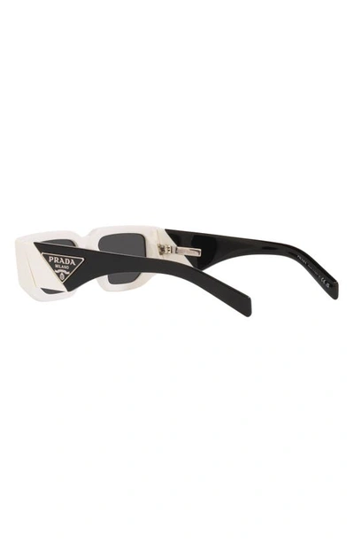 Shop Prada 56mm Rectangular Sunglasses In Bone
