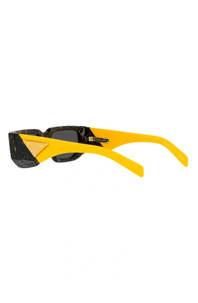 Shop Prada 56mm Rectangular Sunglasses In Dark Grey