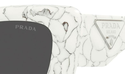 Shop Prada 50mm Square Sunglasses In Matte White
