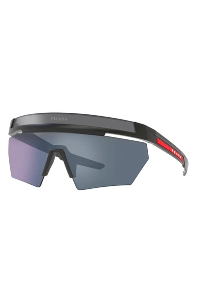 Shop Prada 59mm Shield Sunglasses In Matte Black