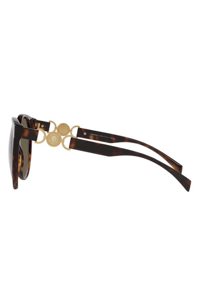 Shop Versace 55mm Round Sunglasses In Havana