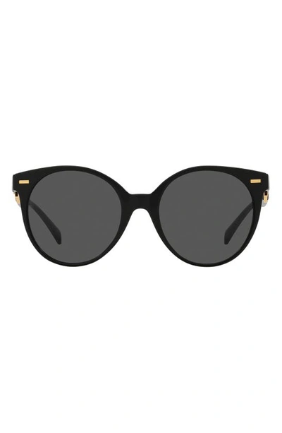 Shop Versace 55mm Round Sunglasses In Black