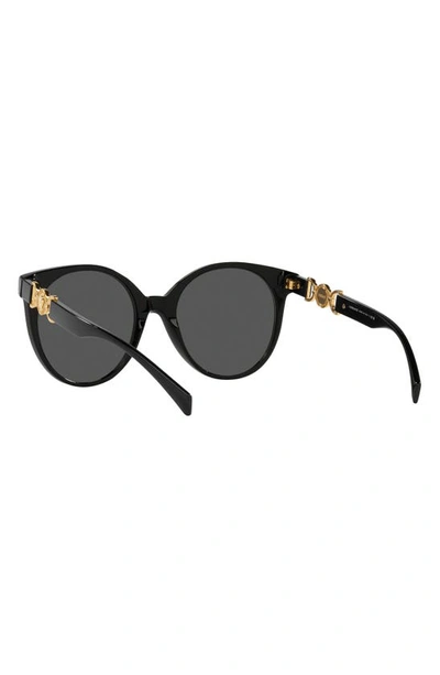 Shop Versace 55mm Round Sunglasses In Black