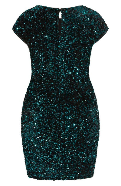 Shop City Chic Sequin Cocktail Dress In Emerald