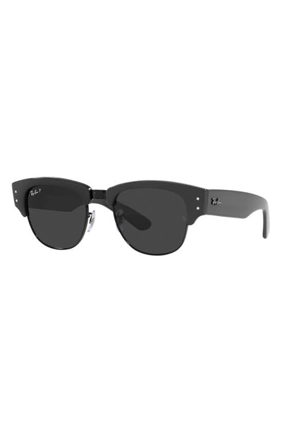 Shop Ray Ban Mega Clubmaster 53mm Polarized Transition Square Sunglasses In Black Grey