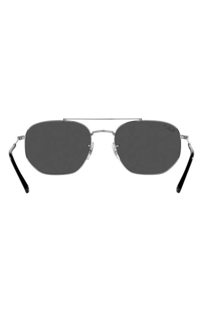 Ray Ban 57mm Polarized Irregular Sunglasses In Gunmetal