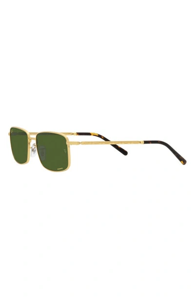 Shop Ray Ban Ray-ban 60mm Polarized Rectangular Sunglasses In Yellow