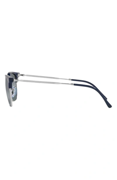Ray Ban New Clubmaster 51mm Mirrored Polarized Irregular Sunglasses In Blue