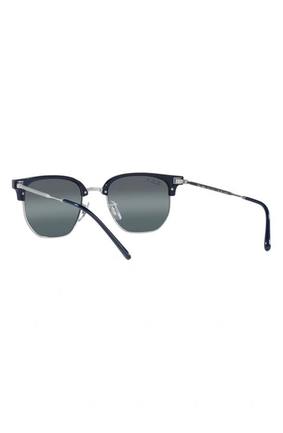 Ray Ban New Clubmaster 51mm Mirrored Polarized Irregular Sunglasses In Blue