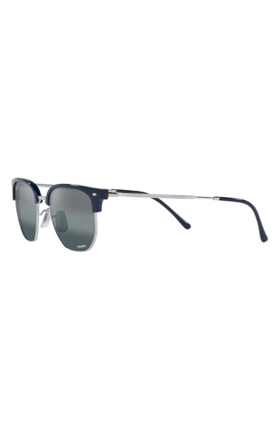 Ray Ban New Clubmaster 51mm Mirrored Polarized Irregular Sunglasses In Blue