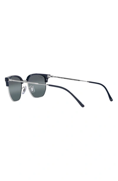 Ray Ban New Clubmaster 51mm Mirrored Polarized Irregular Sunglasses In Blue