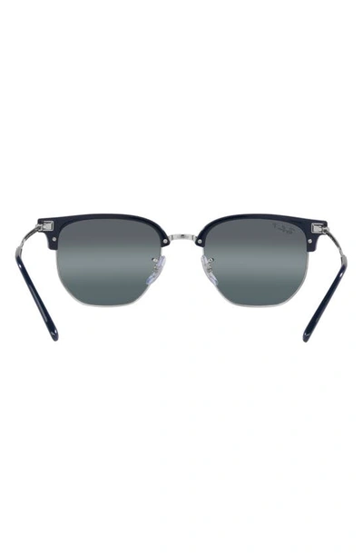 Ray Ban New Clubmaster 51mm Mirrored Polarized Irregular Sunglasses In Blue