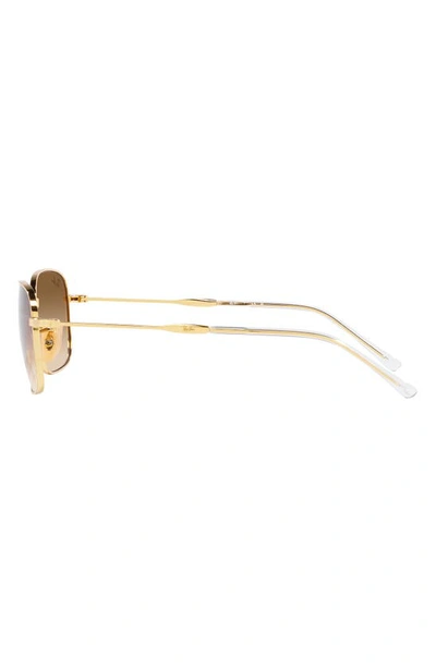 Ray Ban 57mm Gradient Pillow Sunglasses In Gold Flash