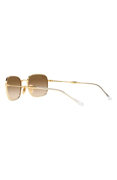Ray Ban 57mm Gradient Pillow Sunglasses In Gold Flash
